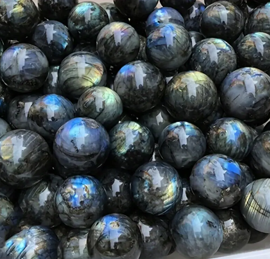 Natural Labradorite Sphere Healing Energy Ball Meditation Home Decor Gift