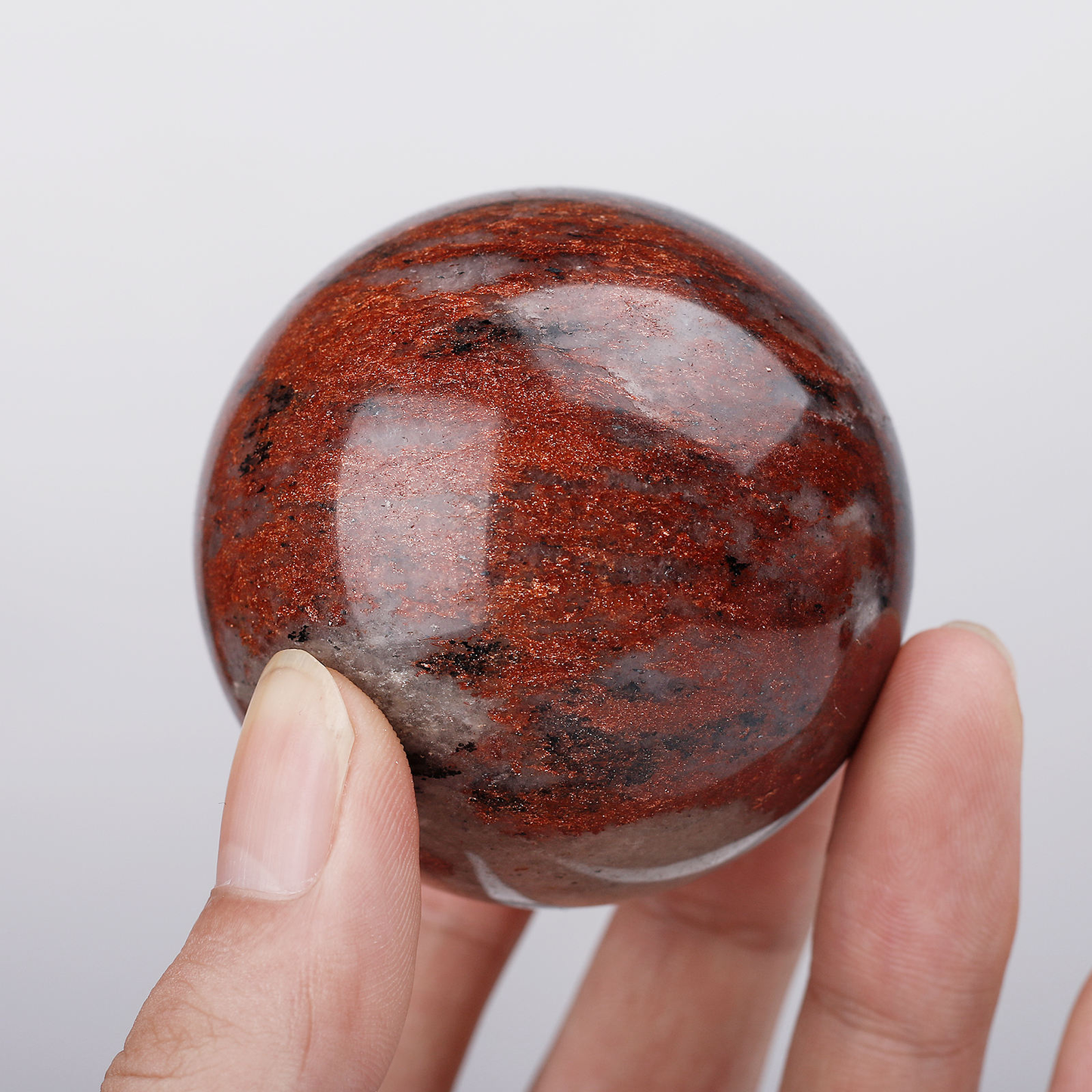 Natural Jinsha Sphere Healing Energy Ball Meditation Home Decor Gift