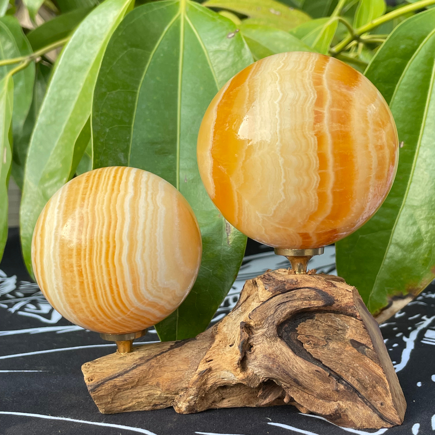 Natural Orange Calcite Sphere Healing Energy Ball Meditation Home Decor Gift