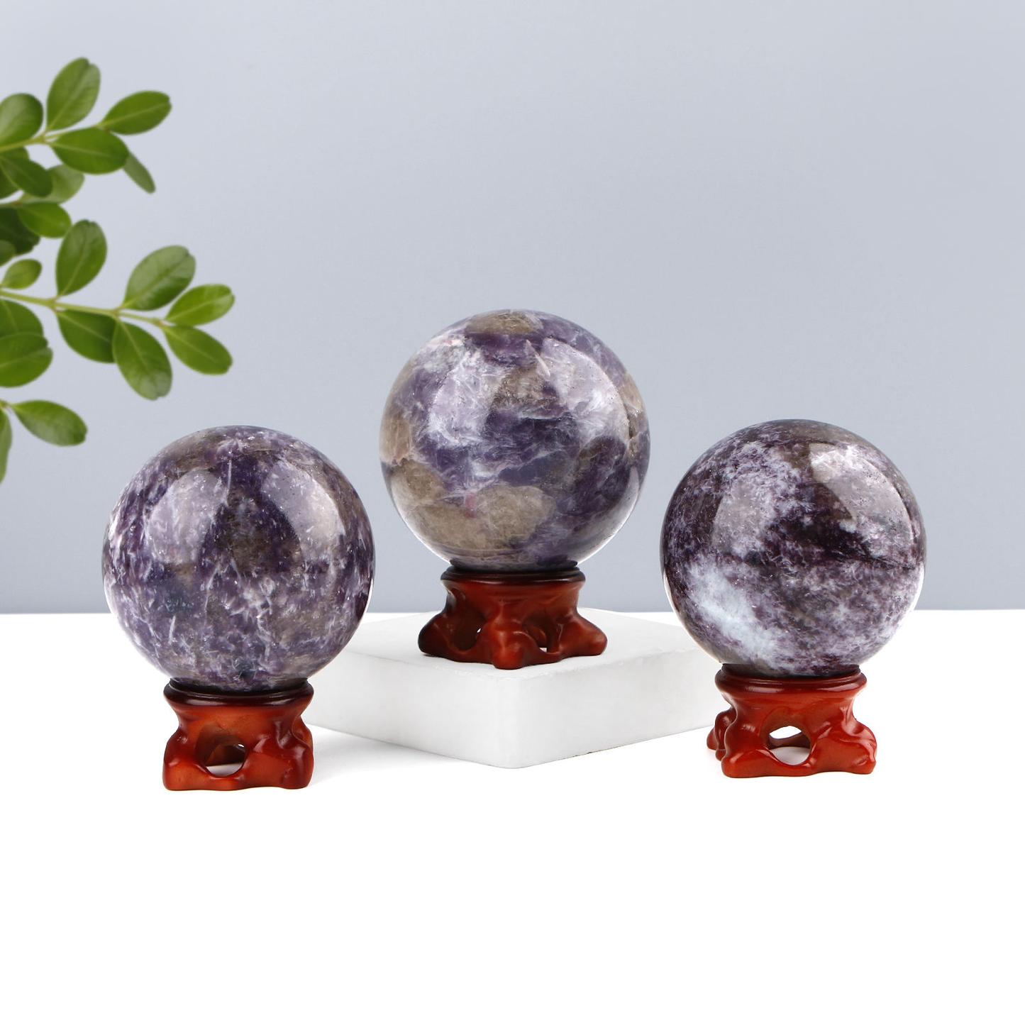 Natural Blue Purple Unicorn Sphere Healing Energy Ball Meditation Home Decor Gift