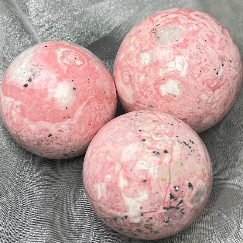 Natural Peruvian Rose Sphere Healing Energy Ball Meditation Home Decor Gift