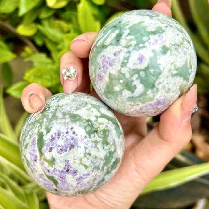 Natural Sodalite Sphere Healing Energy Ball Meditation Home Decor Gift