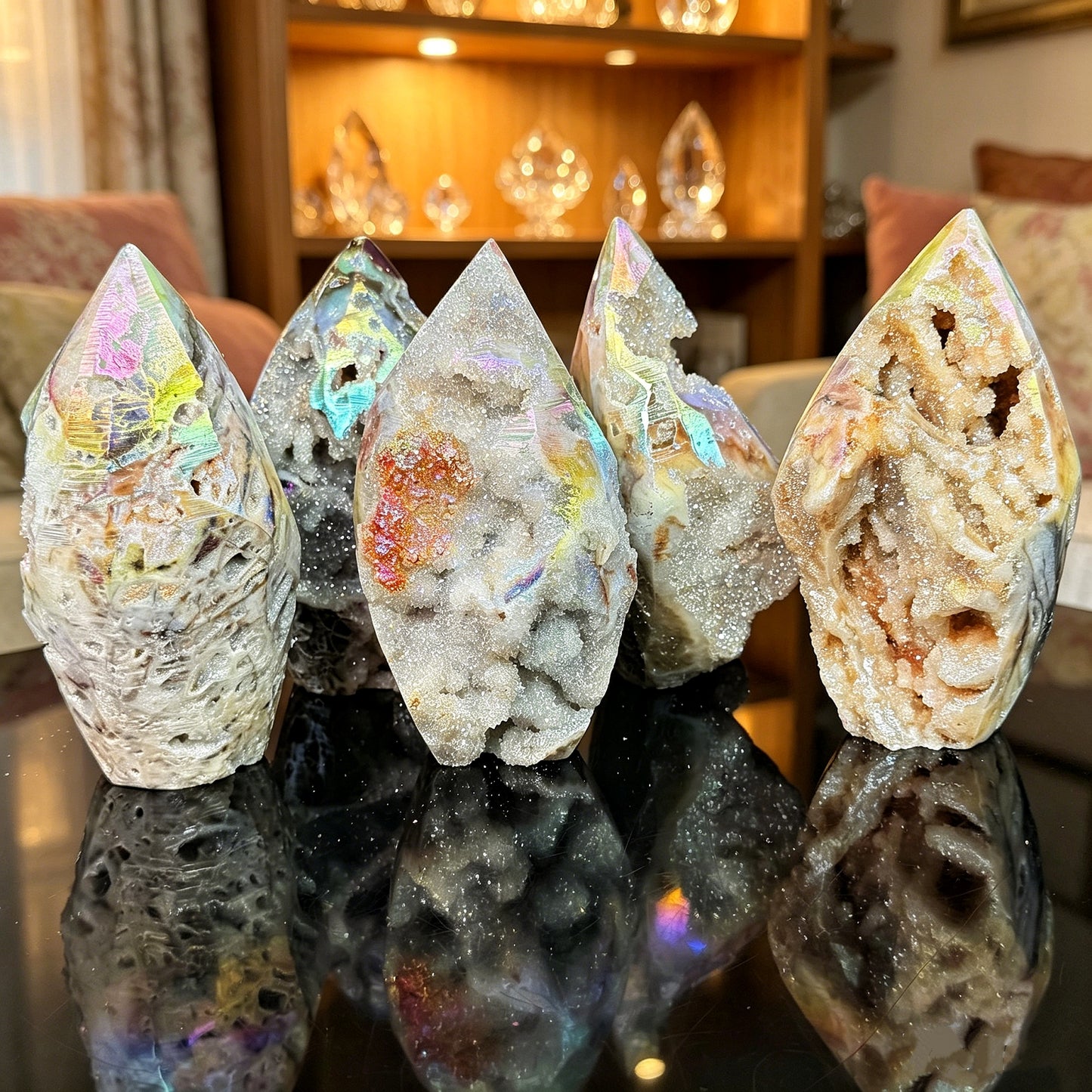 Natural Plated Flash Zinc Mine Fittings Heal ing Gemstone Home Decor