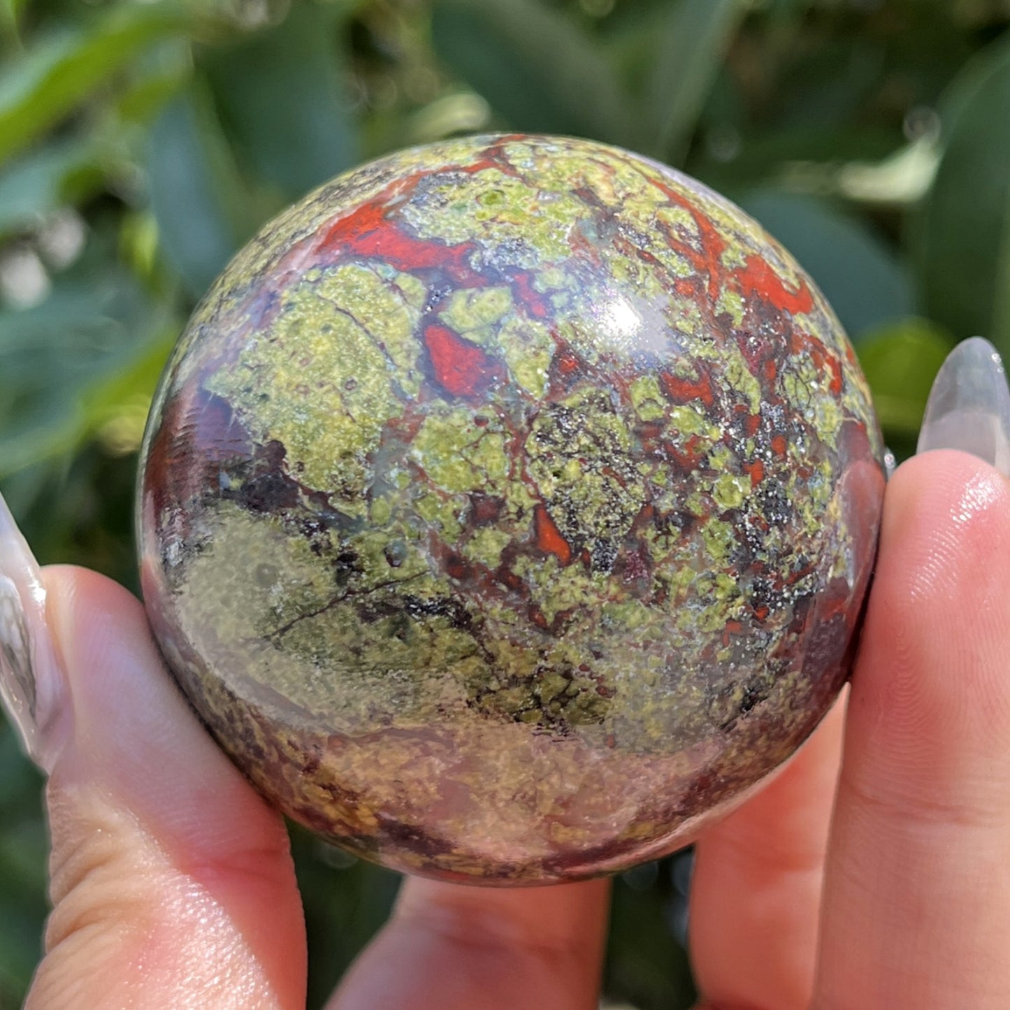 Natural Brazilian Blood Stone Ball Heal ing Gemstone Home Decor