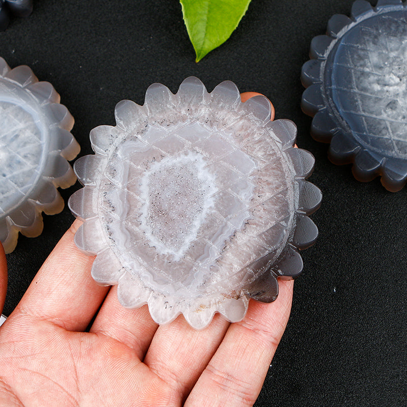 Natural Crystal Cave Agate Carvings Heal ing Gemstone Home Decor