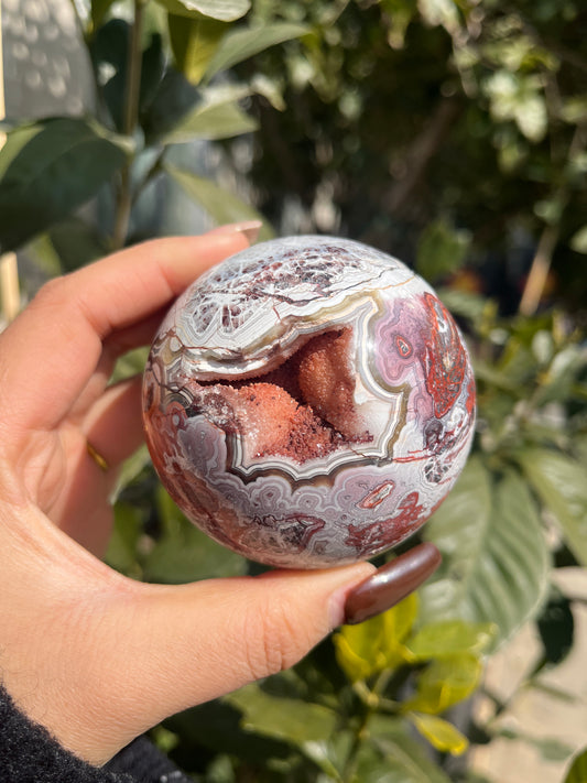 Red Mexican agate sphere