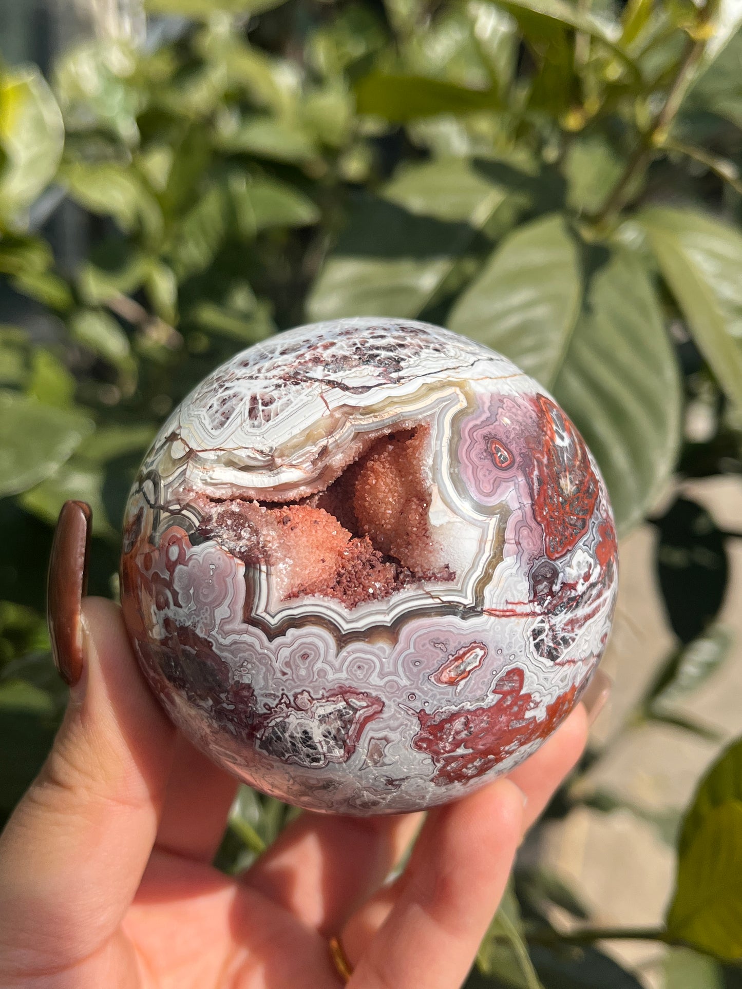 Red Mexican agate sphere