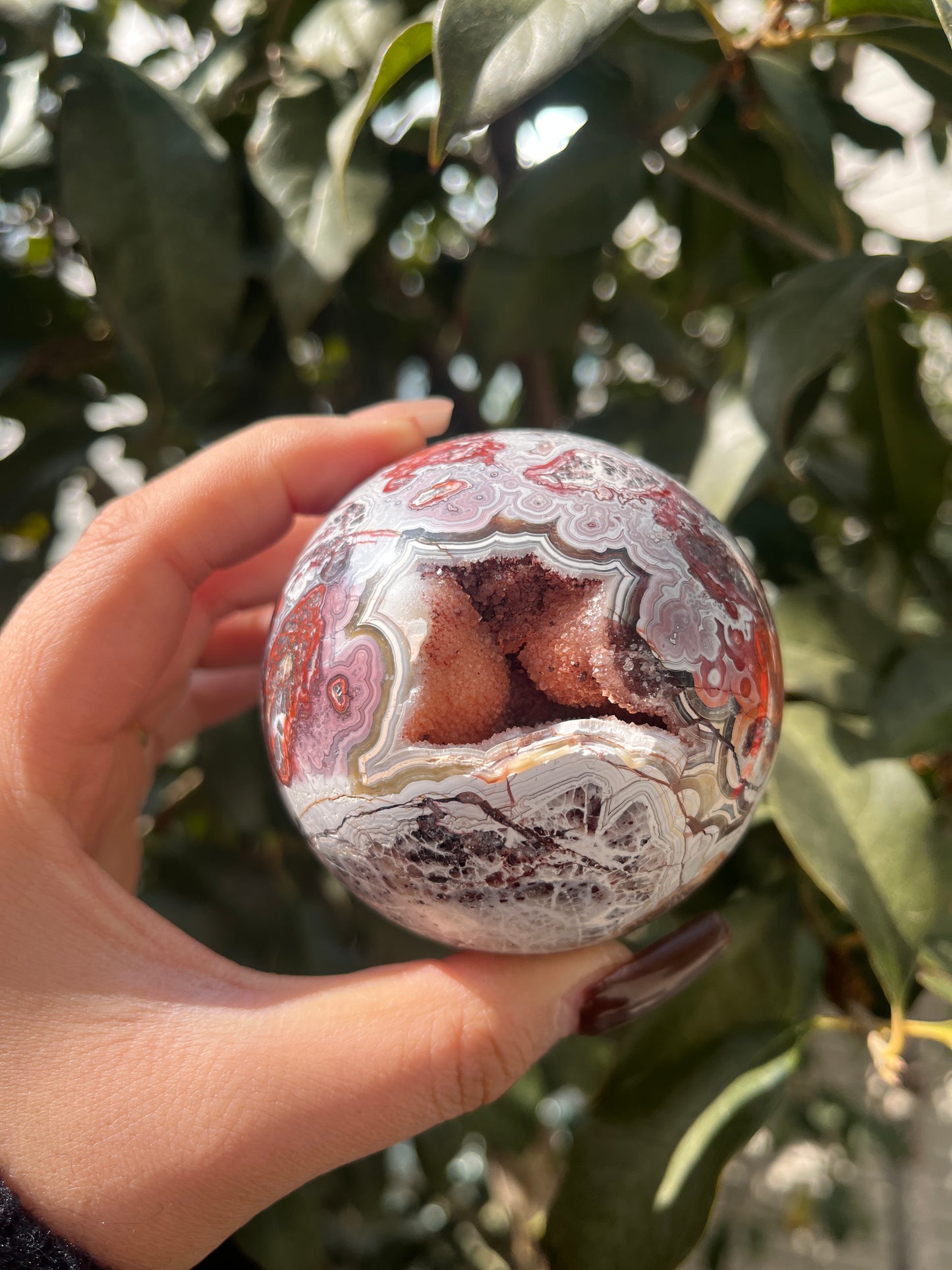 Red Mexican agate sphere