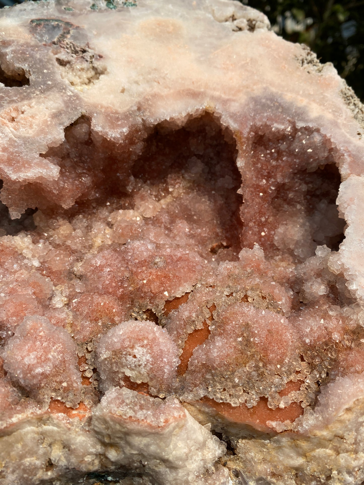 pink flower agate slice