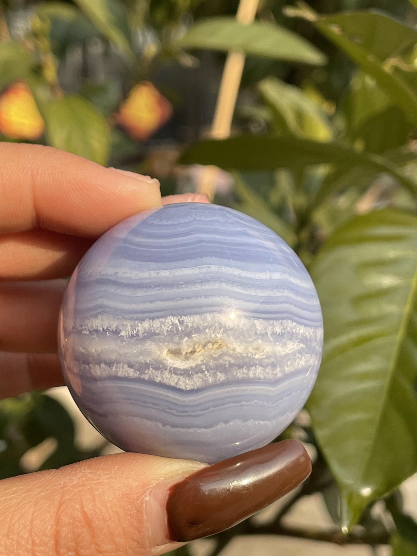 blue lace agate sphere