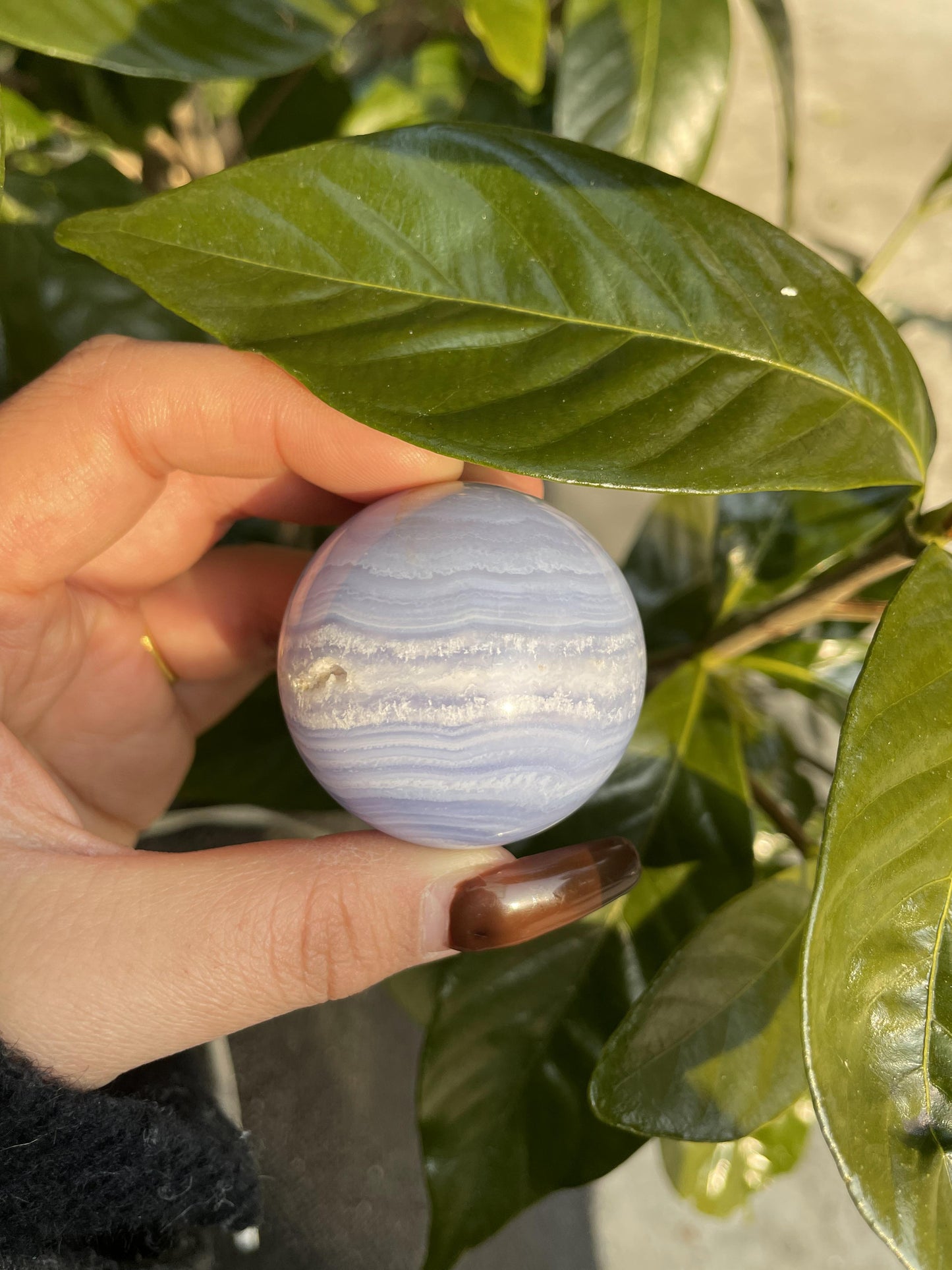 blue lace agate sphere