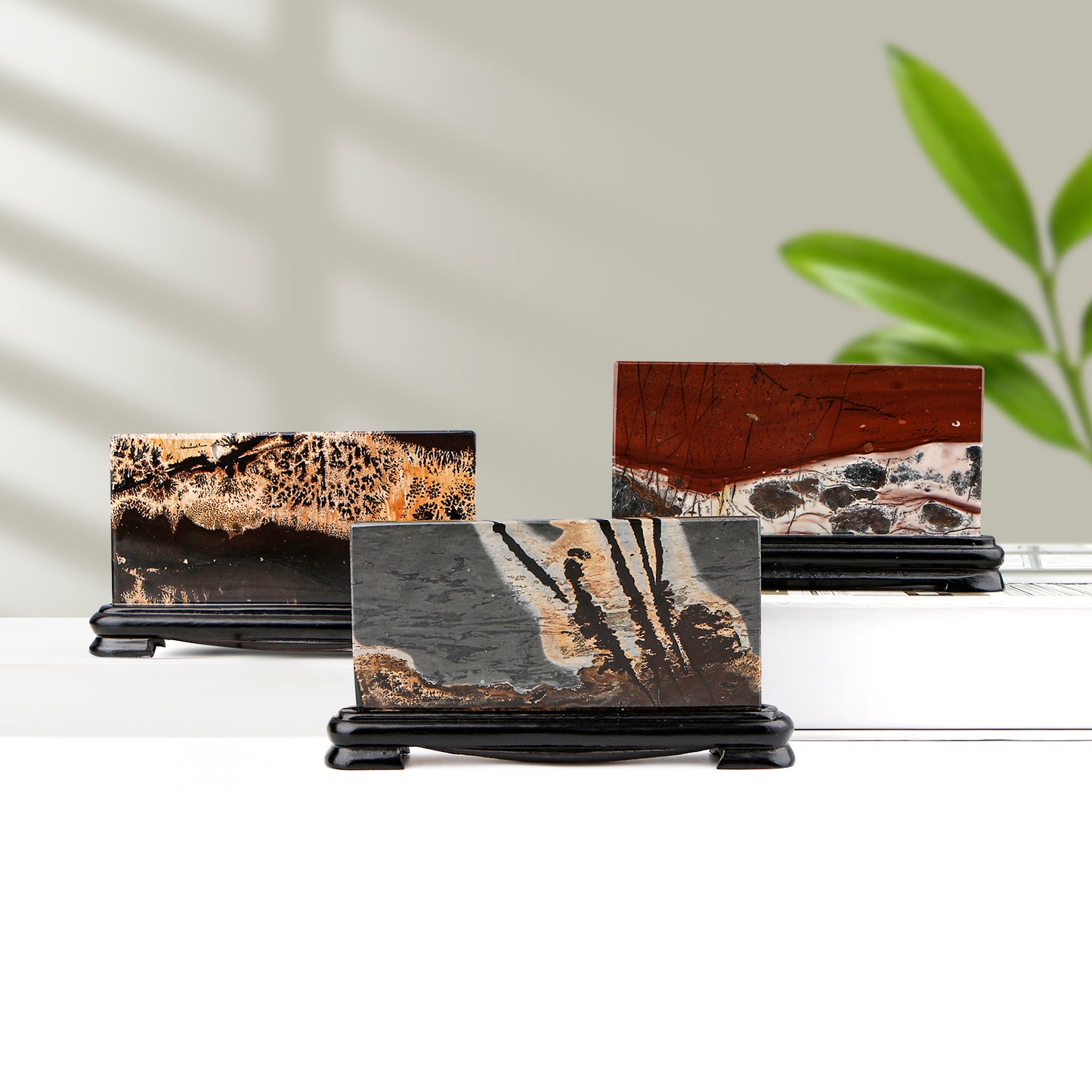 Natural Chinese painting stone screen decoration Heal ing Gemstone Home Decor