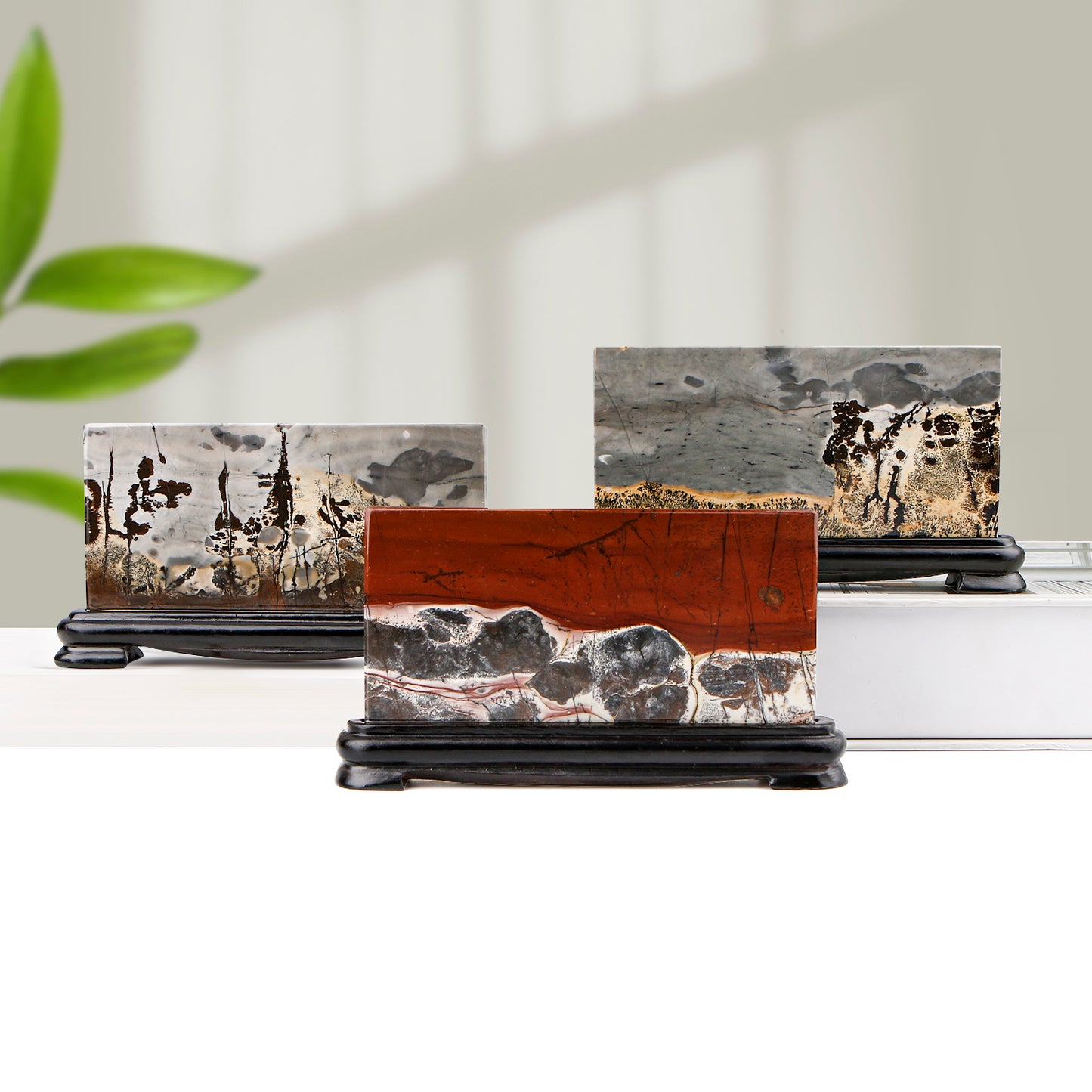 Natural Chinese painting stone screen decoration Heal ing Gemstone Home Decor
