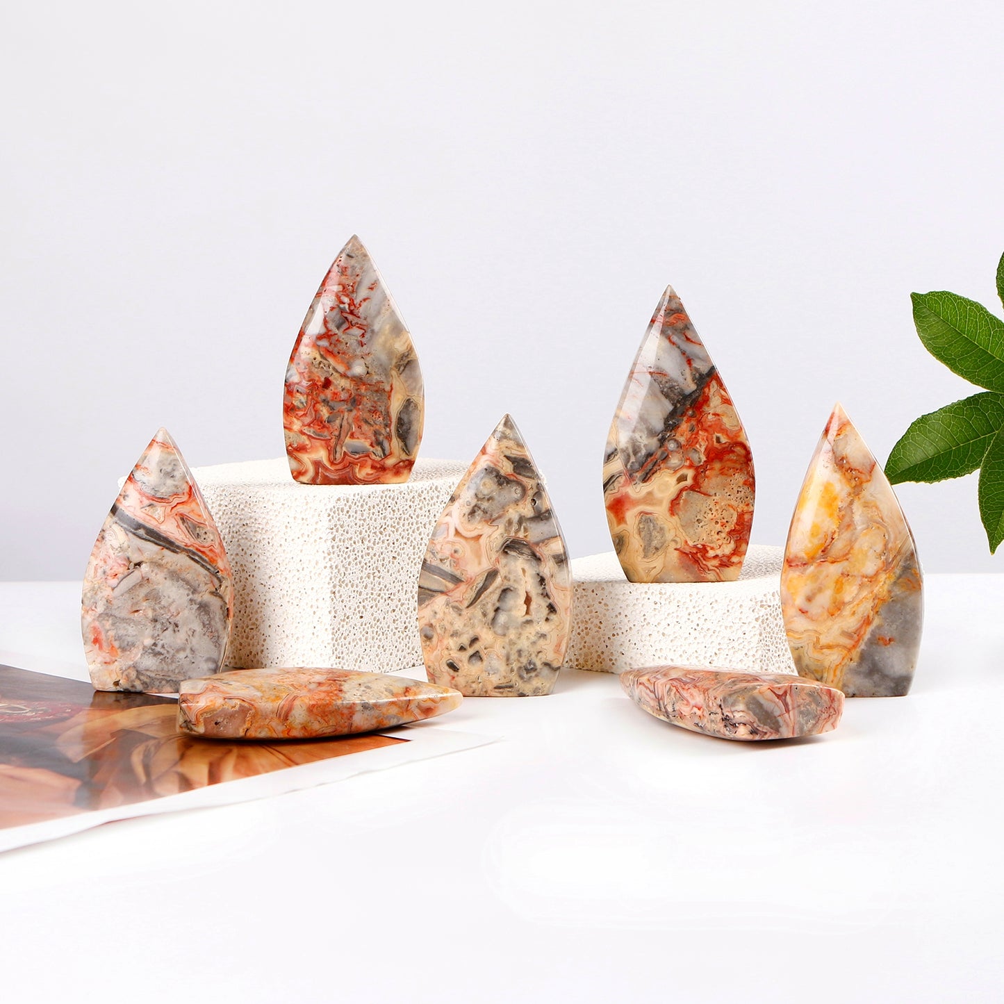 Natural Crazy agate ornament Heal ing Gemstone Home Decor