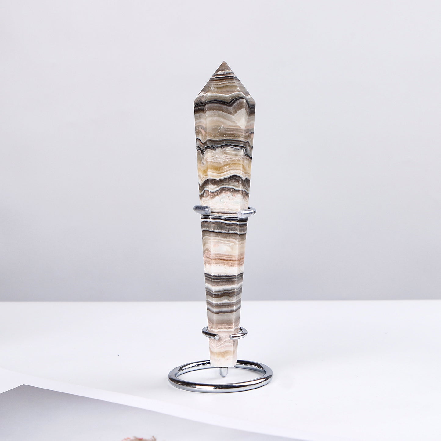 Natural Black patterned square scepter Heal ing Gemstone Home Decor
