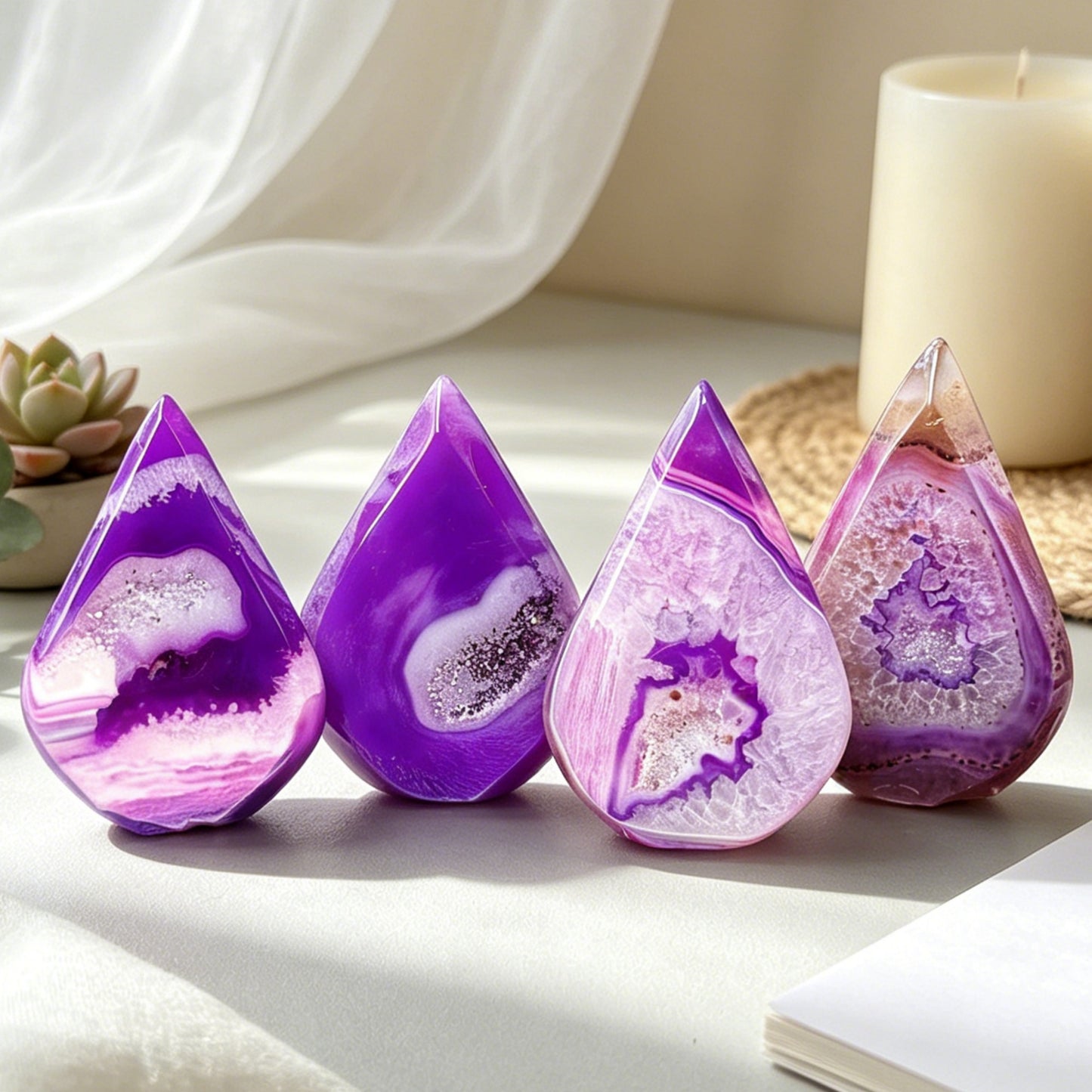 Natural Purple Filament Crystal Cave Sculpture Heal ing Gemstone Home Decor