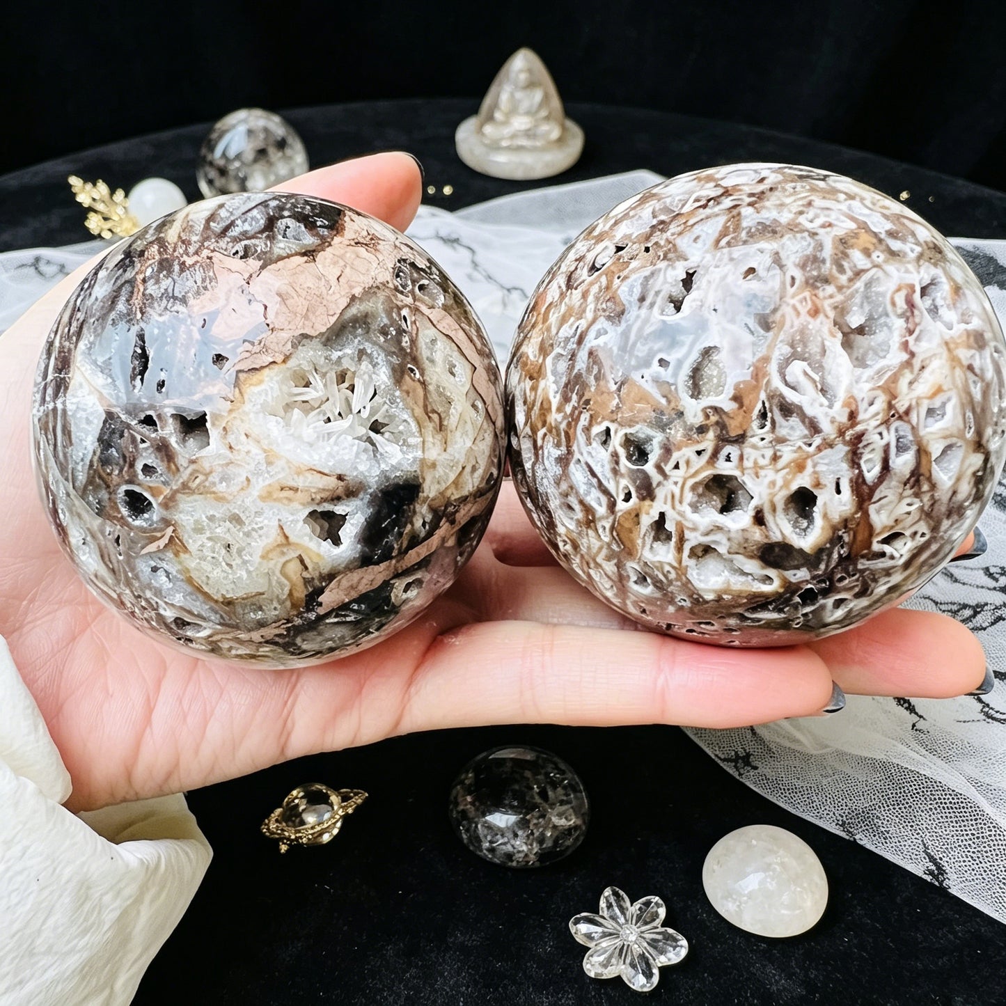 Natural Flash zinc ore ball Heal ing Gemstone Home Decor