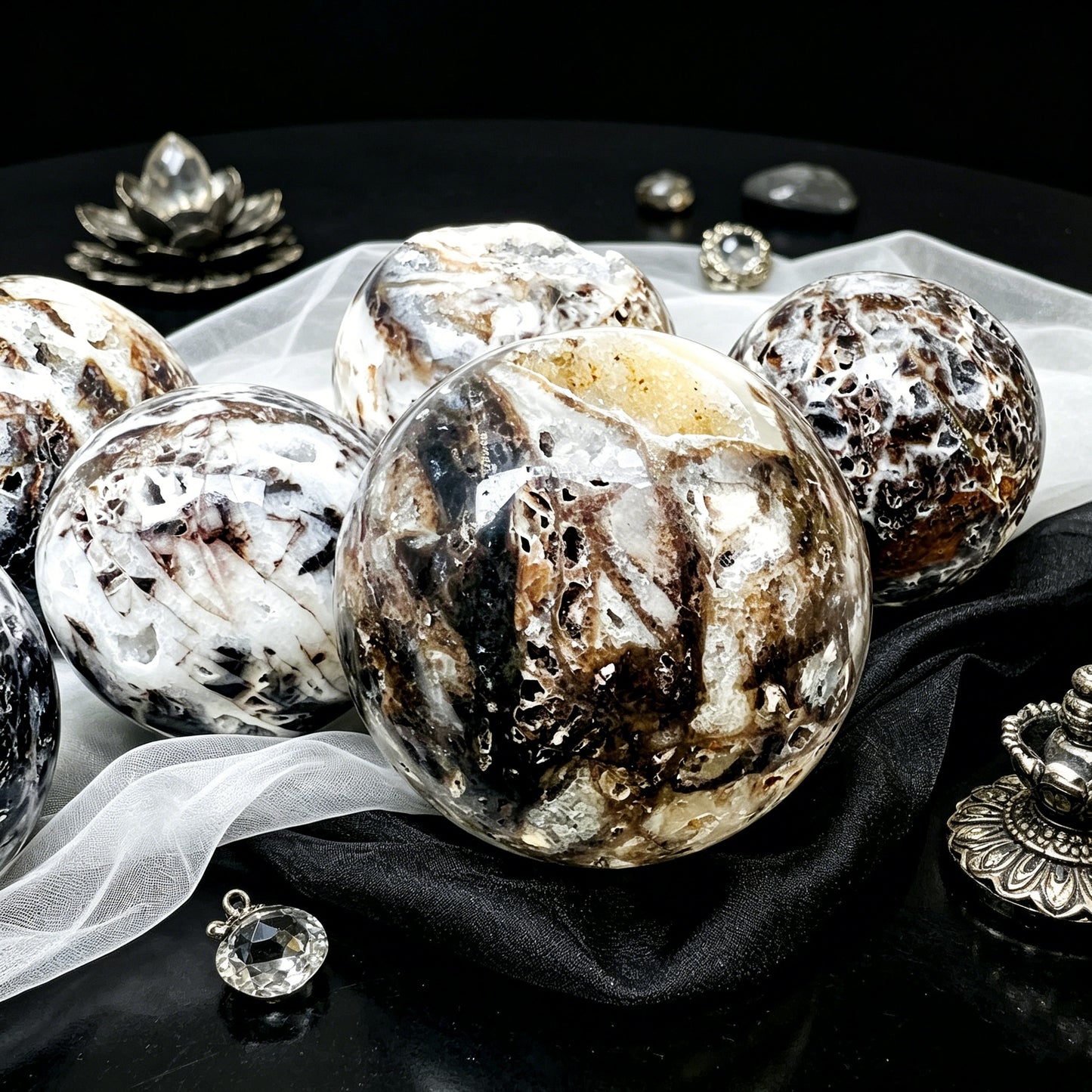 Natural Flash zinc ore ball Heal ing Gemstone Home Decor