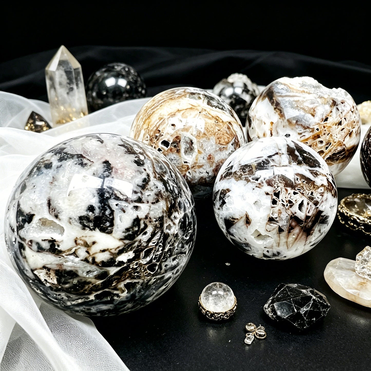 Natural Flash zinc ore ball Heal ing Gemstone Home Decor