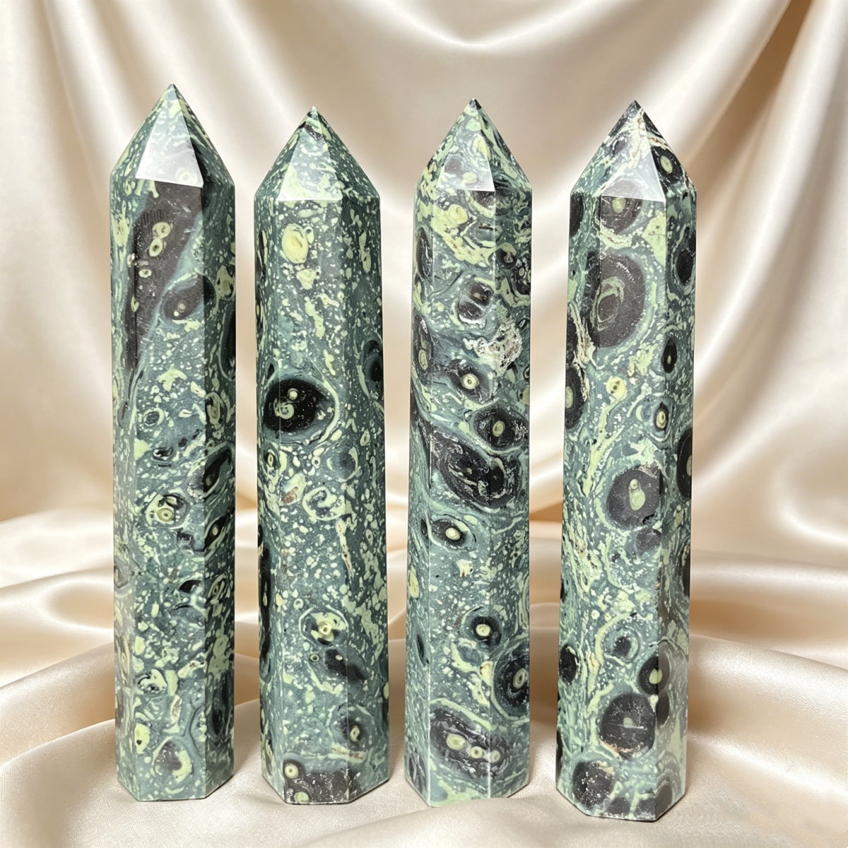 Natural Peacock eyed single pointed pillar Heal ing Gemstone Home Decor