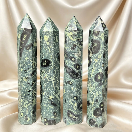 Natural Peacock eyed single pointed pillar Heal ing Gemstone Home Decor