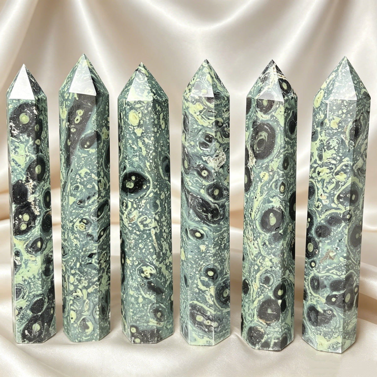 Natural Peacock eyed single pointed pillar Heal ing Gemstone Home Decor