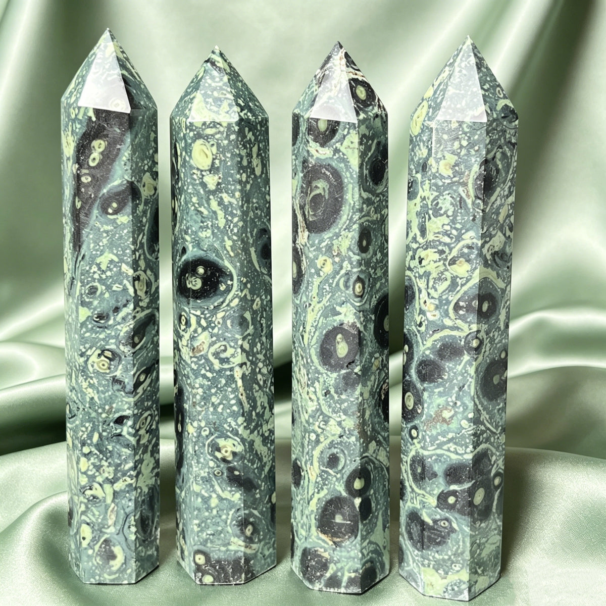 Natural Peacock eyed single pointed pillar Heal ing Gemstone Home Decor