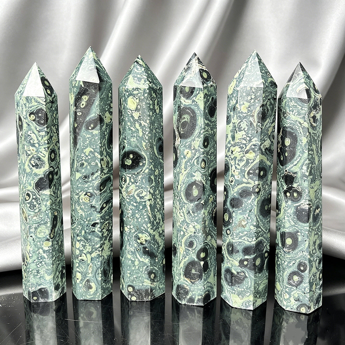 Natural Peacock eyed single pointed pillar Heal ing Gemstone Home Decor