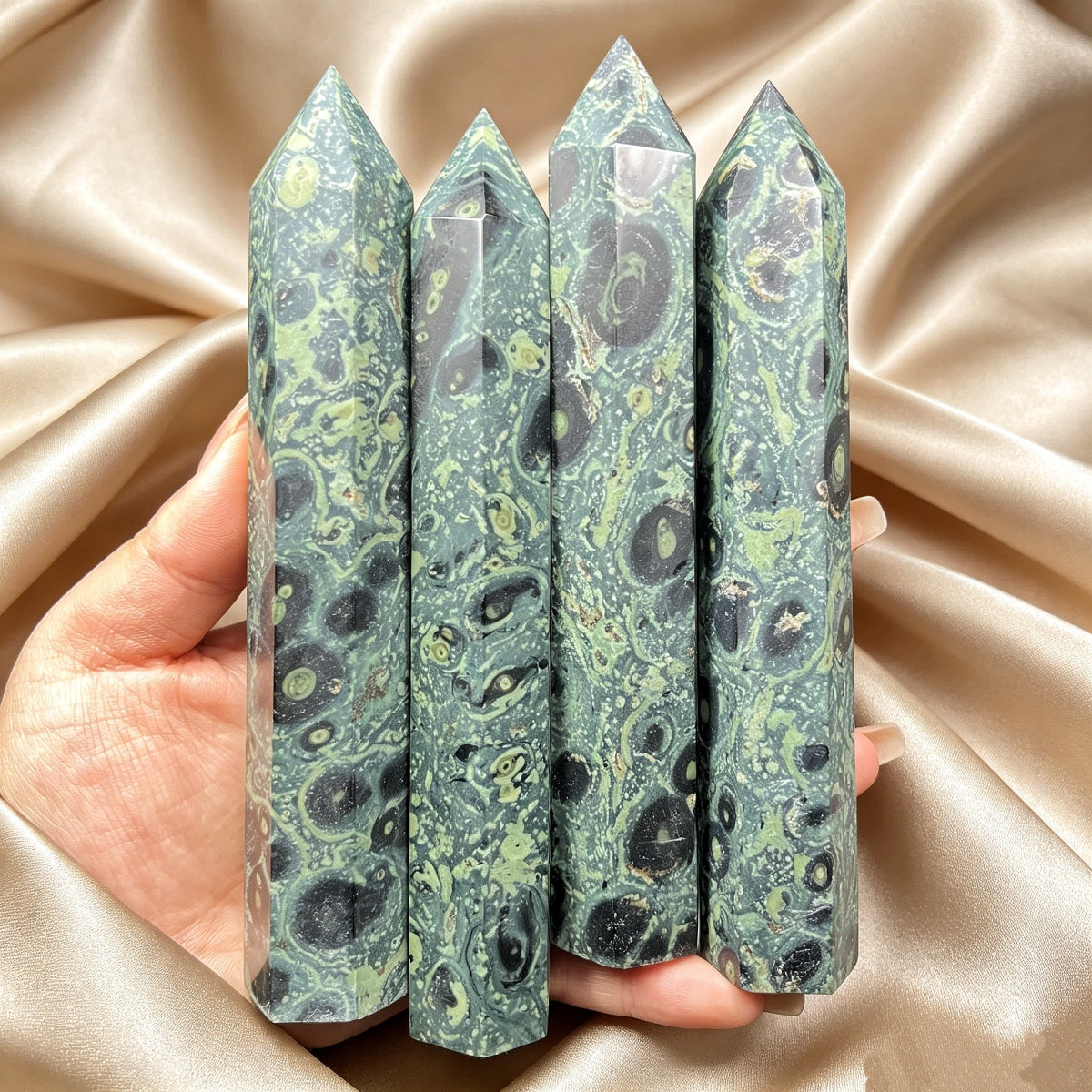 Natural Peacock eyed single pointed pillar Heal ing Gemstone Home Decor