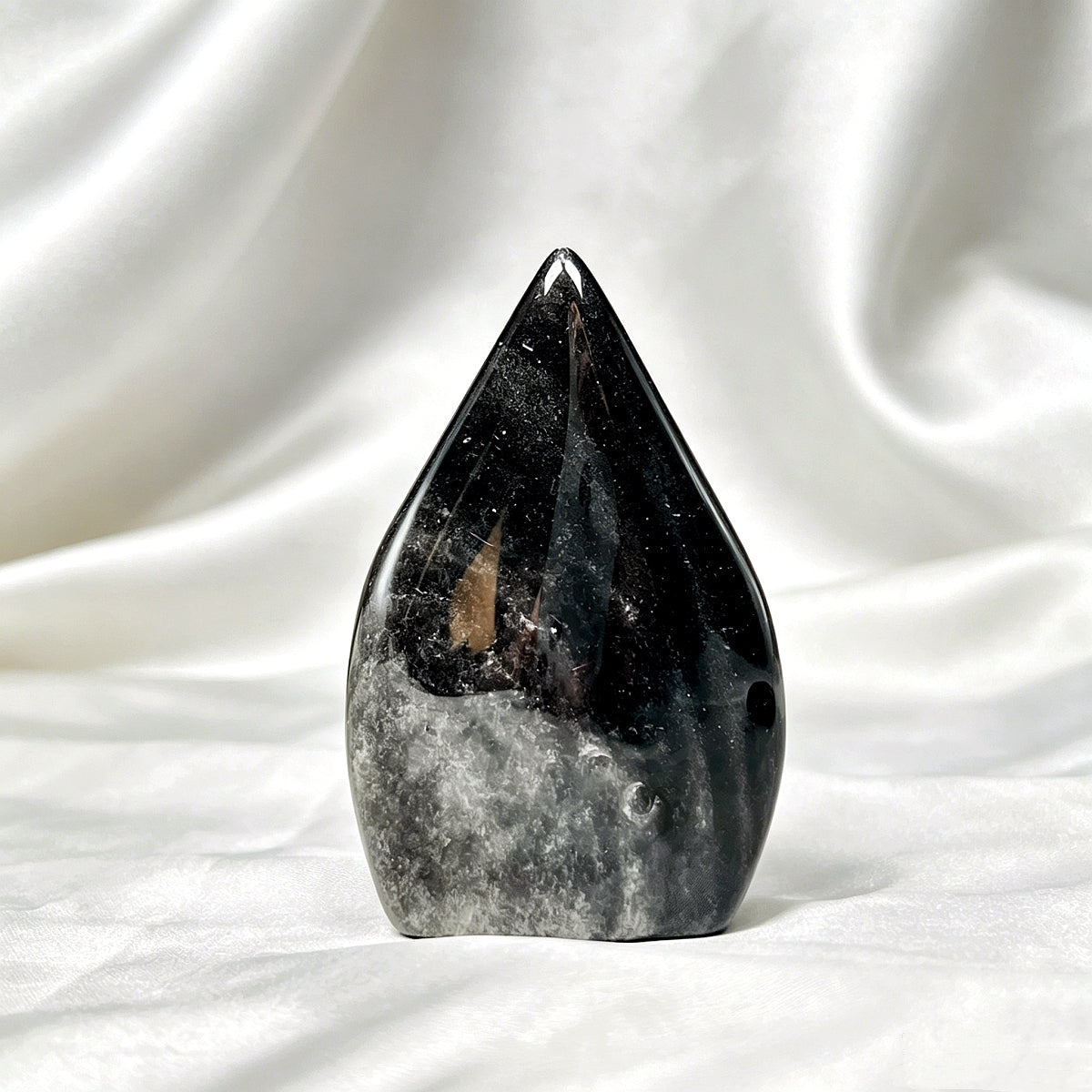Natural Silver obsidian ornament Heal ing Gemstone Home Decor