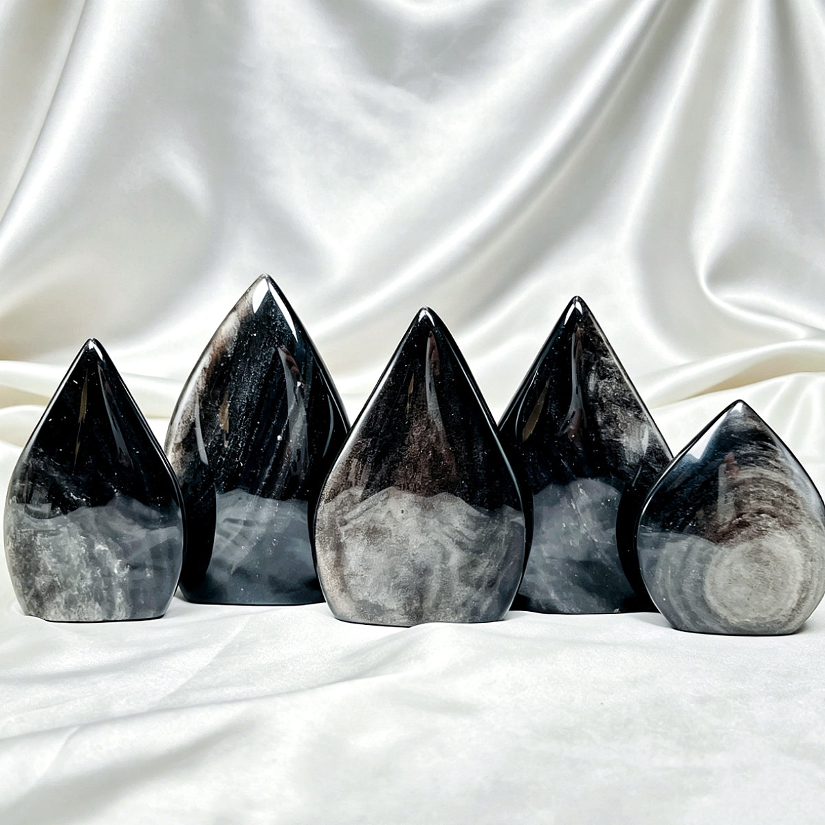 Natural Silver obsidian ornament Heal ing Gemstone Home Decor