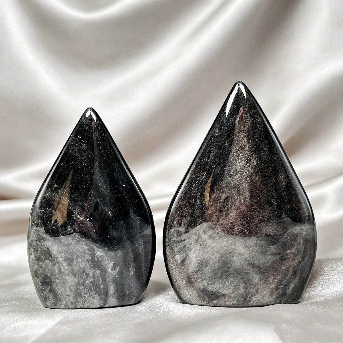 Natural Silver obsidian ornament Heal ing Gemstone Home Decor
