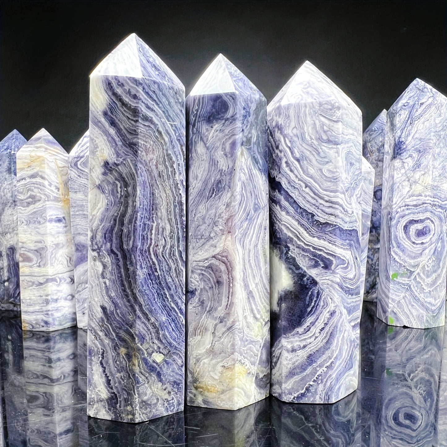Natural Purple Peacock Single Pillar Heal ing Gemstone Home Decor