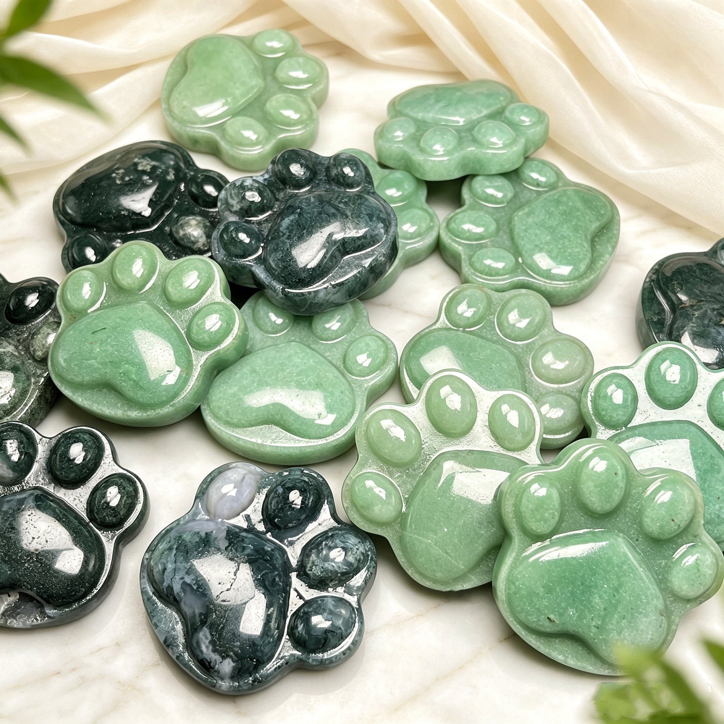 Natural Crystal carved cat claws Heal ing Gemstone Home Decor