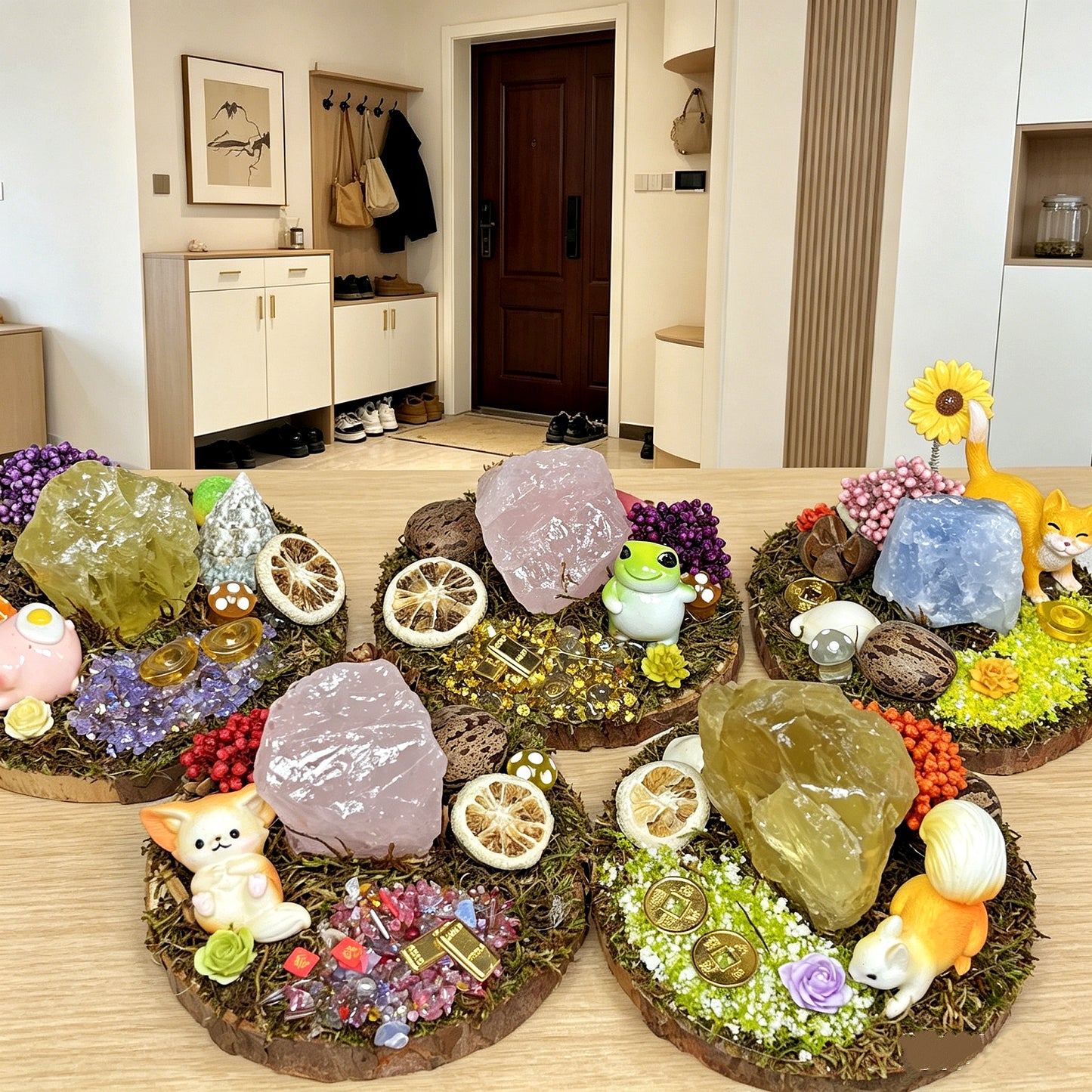 Natural Crystal Micro Landscape Ornament Heal ing Gemstone Home Decor