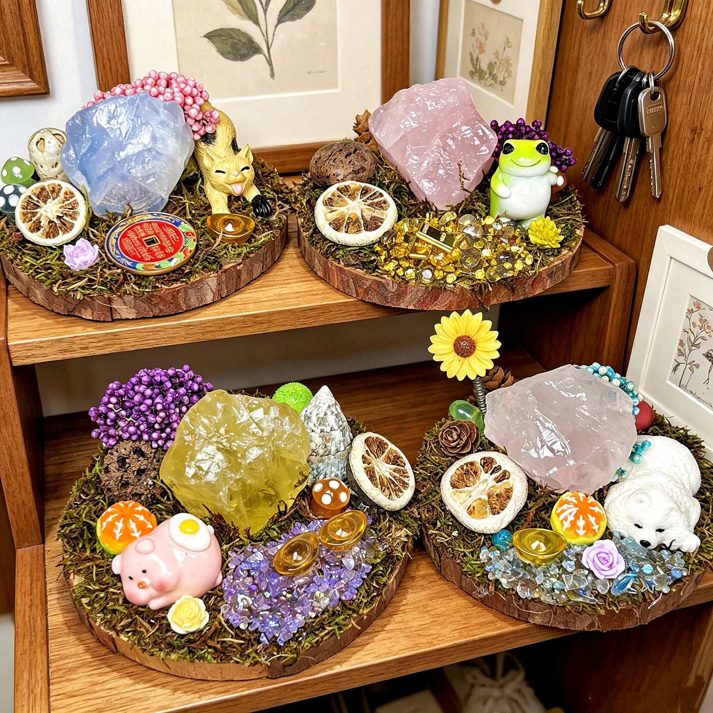 Natural Crystal Micro Landscape Ornament Heal ing Gemstone Home Decor