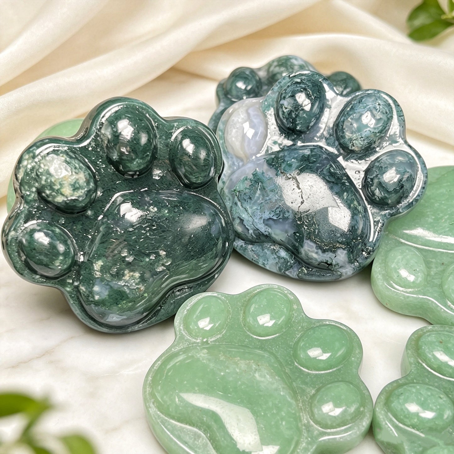 Natural Crystal carved cat claws Heal ing Gemstone Home Decor