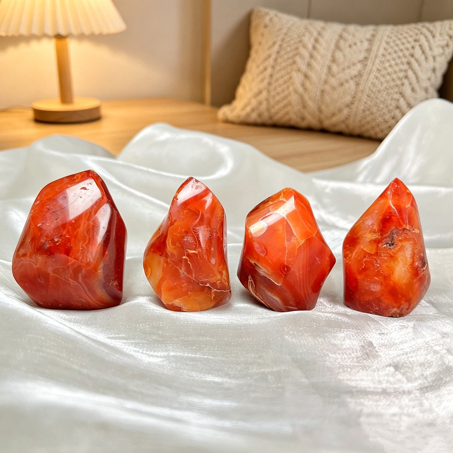 Natural Red agate carved torch Heal ing Gemstone Home Decor