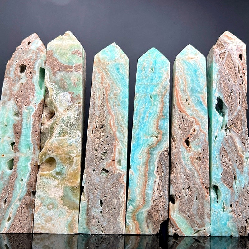 Natural Blue Extreme Stone Pillar Heal ing Gemstone Home Decor