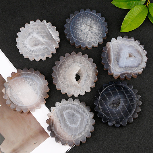 Natural Crystal Cave Agate Carvings Heal ing Gemstone Home Decor