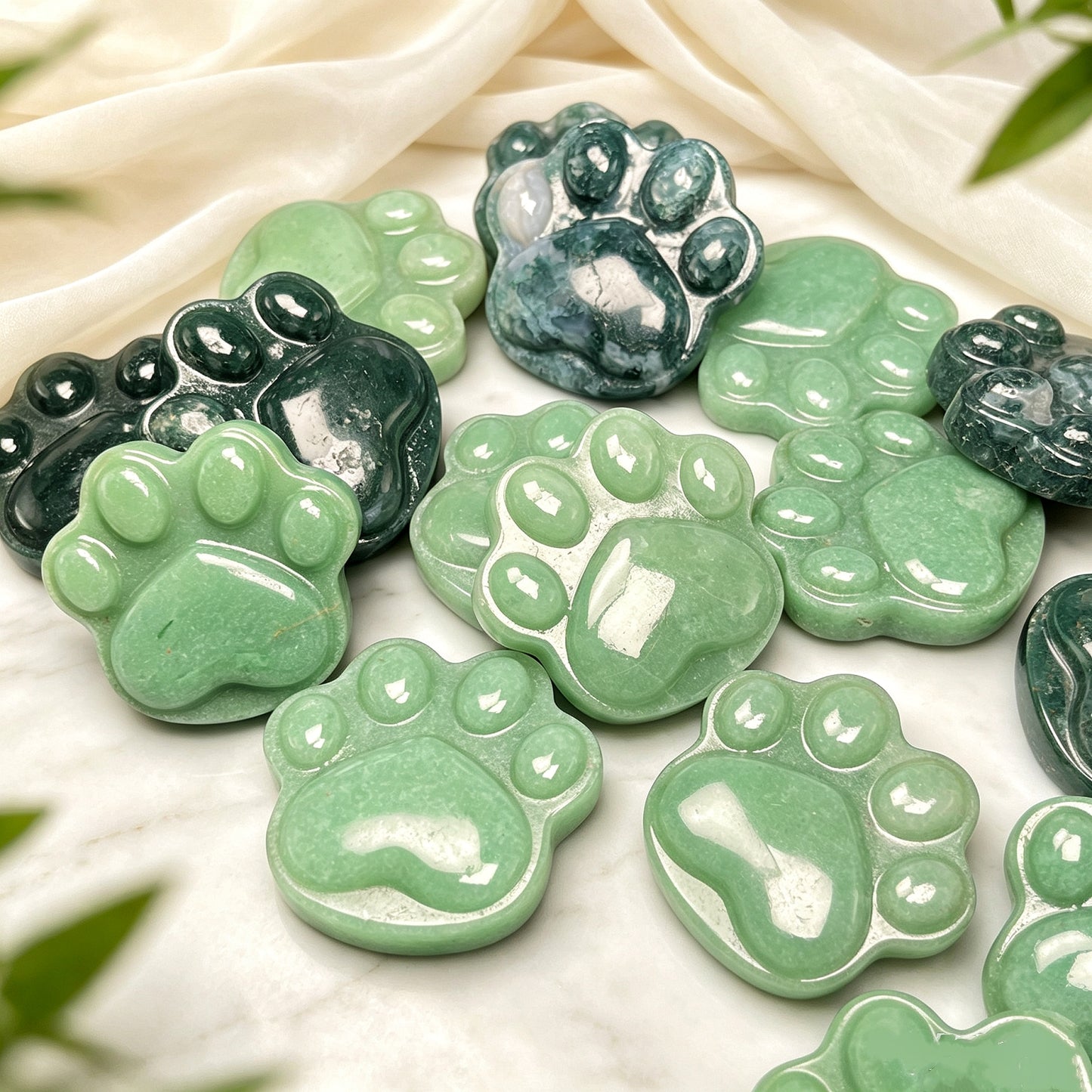 Natural Crystal carved cat claws Heal ing Gemstone Home Decor