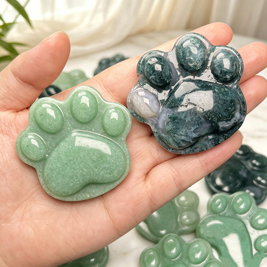 Natural Crystal carved cat claws Heal ing Gemstone Home Decor