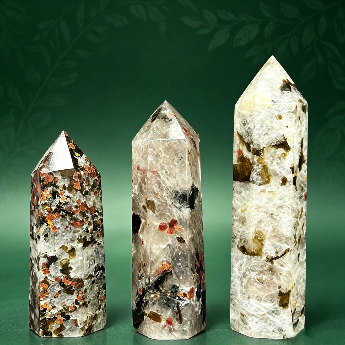 Natural Garnet silver mica single pointed column Heal ing Gemstone Home Decor