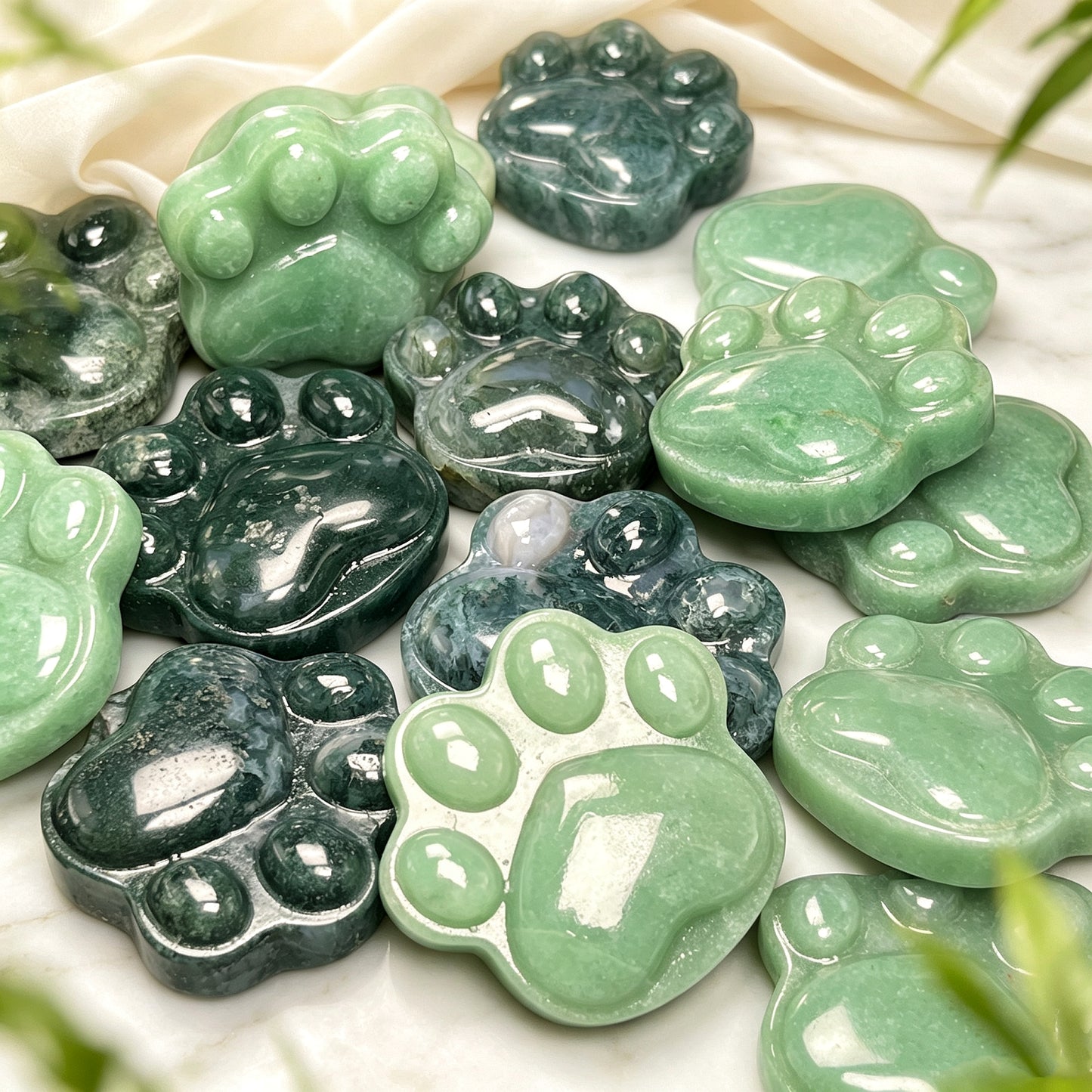 Natural Crystal carved cat claws Heal ing Gemstone Home Decor