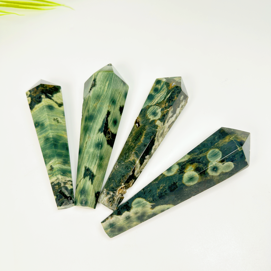 Natural Ocean Jade Scepter Heal ing Gemstone Home Decor