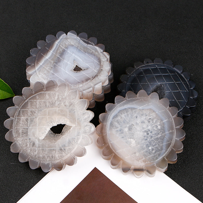 Natural Crystal Cave Agate Carvings Heal ing Gemstone Home Decor