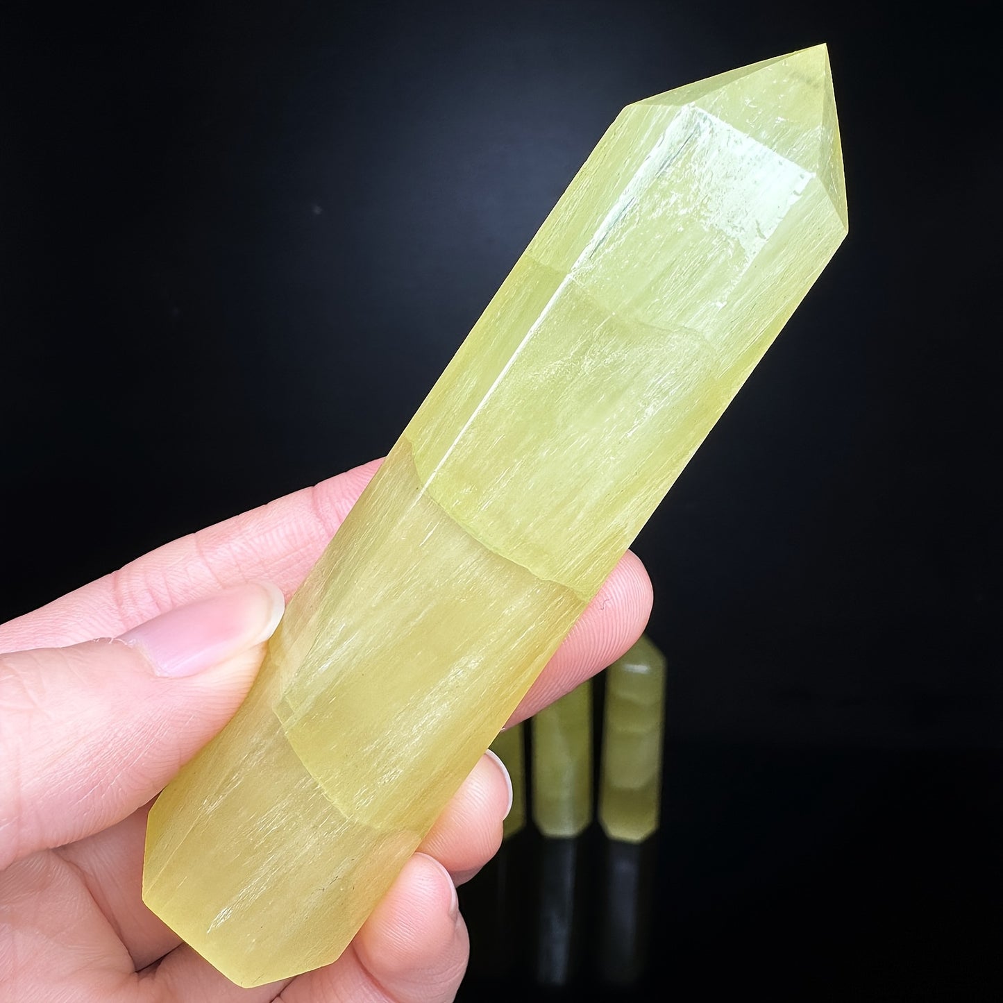 Natural Yellow Caribbean Pillar  Heal ing Gemstone Home Decor