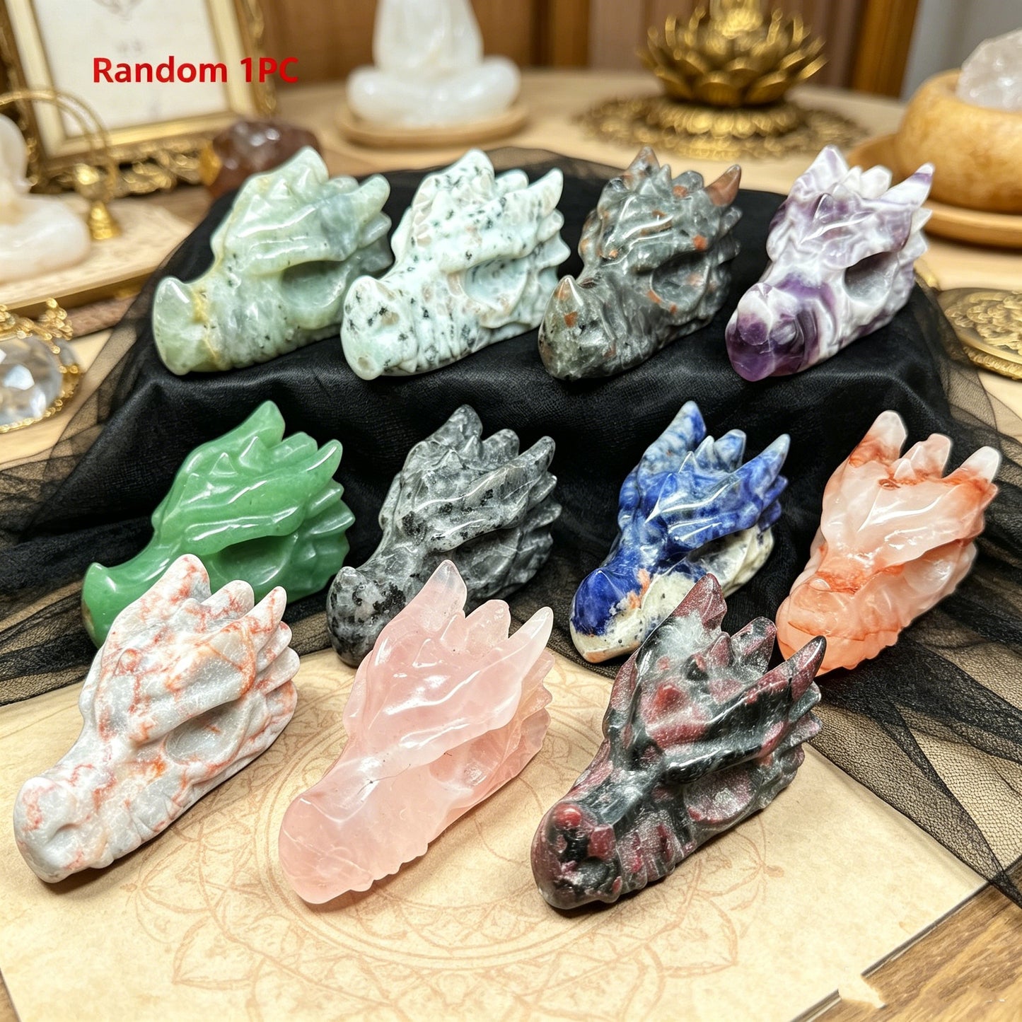 Natural Crystal carved faucet Heal ing Gemstone Home Decor
