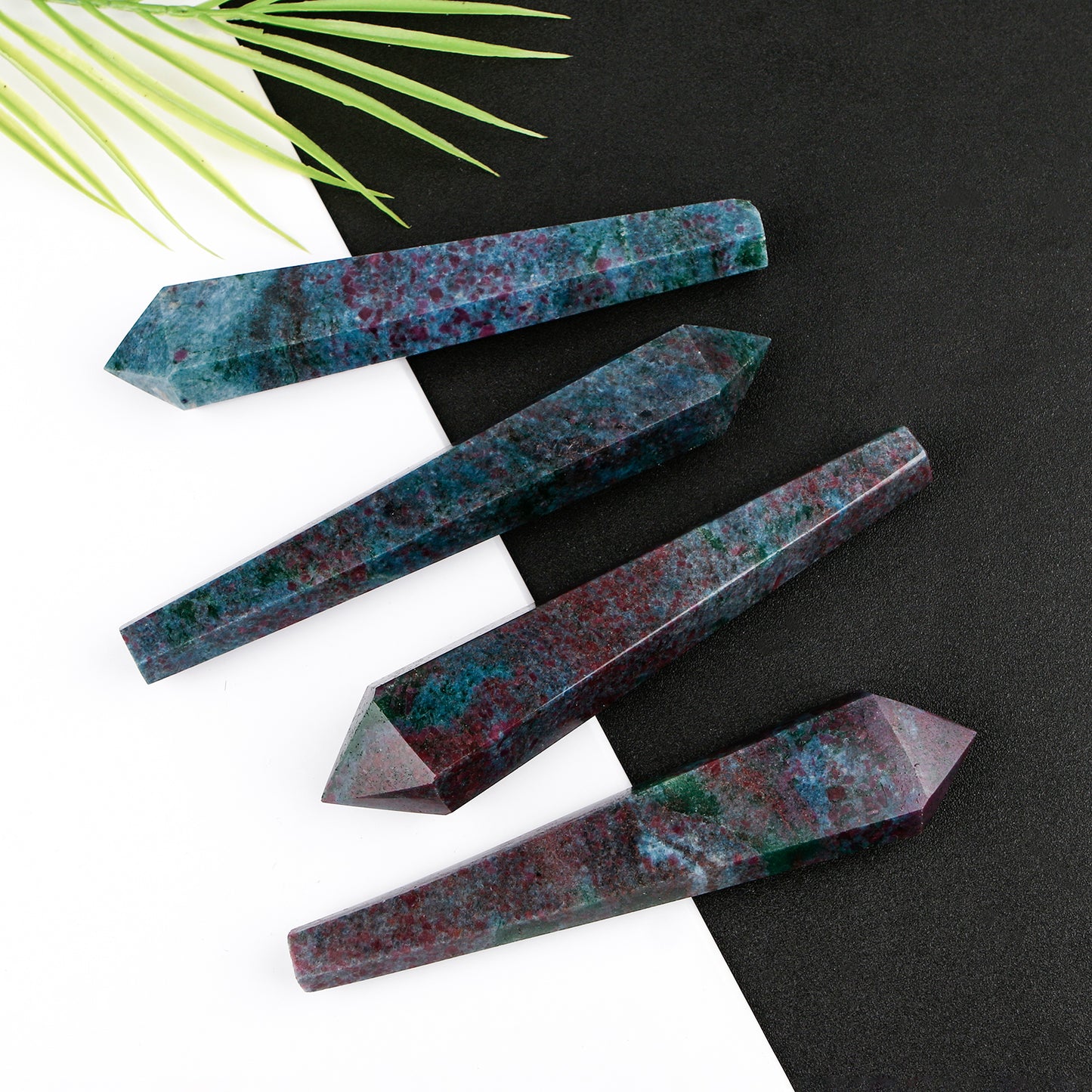 Natural Red Blue Green Treasure Scepter Heal ing Gemstone Home Decor