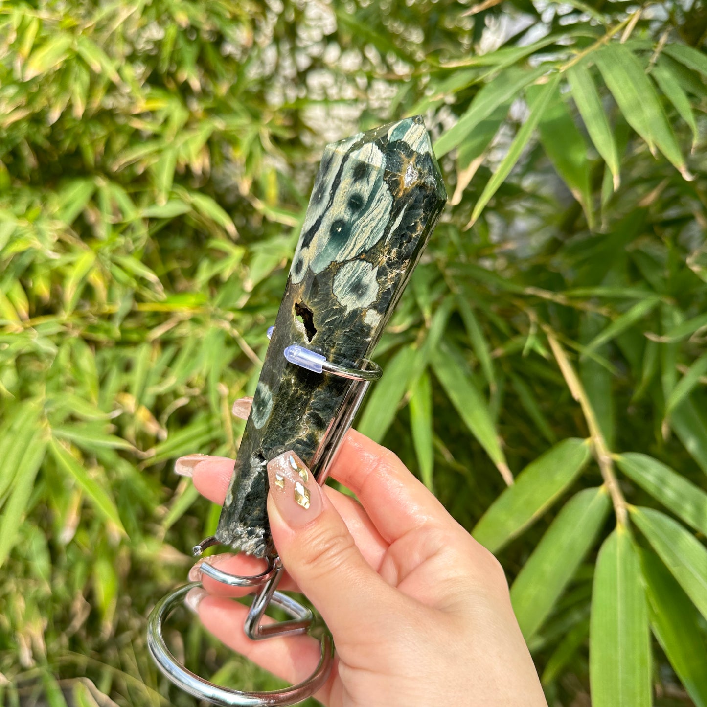 Natural Ocean Jade Scepter Heal ing Gemstone Home Decor